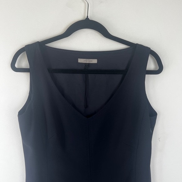 NWOT Jaeger Black Sleeveless Quiet Luxury Knee Length Career Sheath Dress US8 - Picture 3 of 13